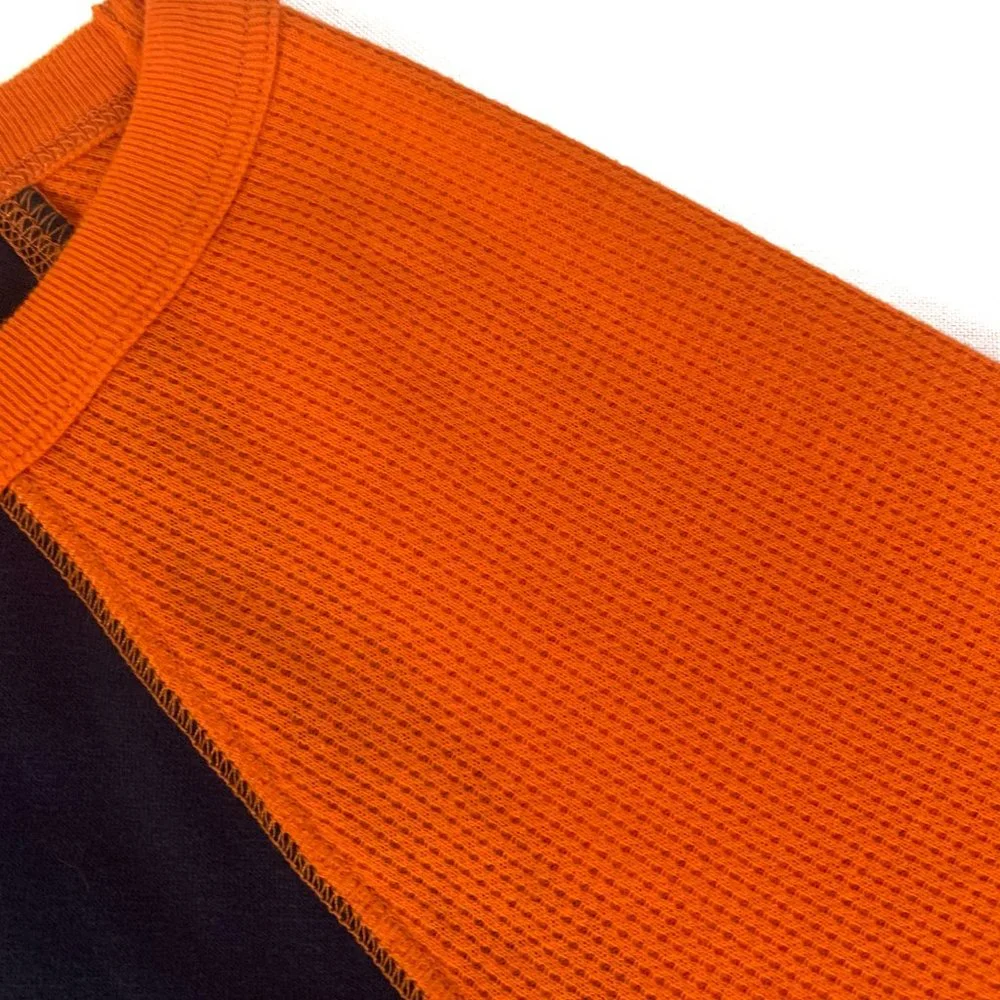 Denver Broncos Touch Women's Waffle Long Sleeve T-Shirt Navy Orange - Small - Picture 6 of 11